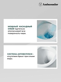 Ambassador Унитаз компакт Ritz белый с сиденьем микролифт – фотография-10